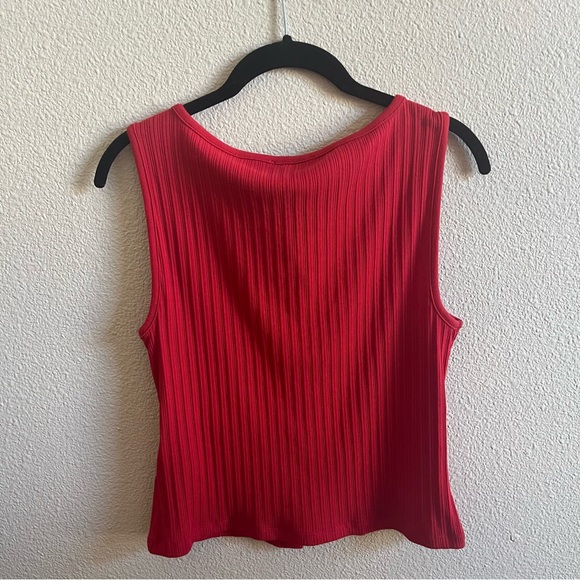 Madewell Red Ribbed Crewneck Shell Top Small - Picture 6 of 6